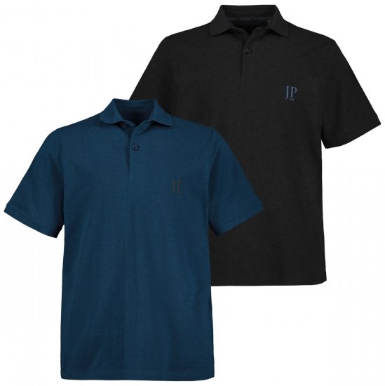 JP1880 704317 Pikéskjorte 2-pakning Mellomblå - Polo- & piqueskjorter - Poloskjorte i store størrelser - 2XL-8XL