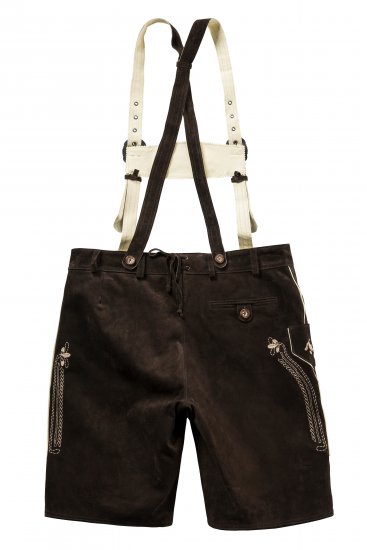JP1880 Genuine Leather Traditional Lederhosen Shorts Brown - Shorts - Store shorts - W40-W60