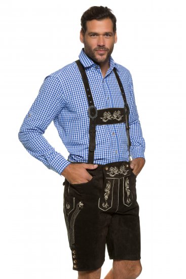 JP1880 Genuine Leather Traditional Lederhosen Shorts Brown - Shorts - Store shorts - W40-W60