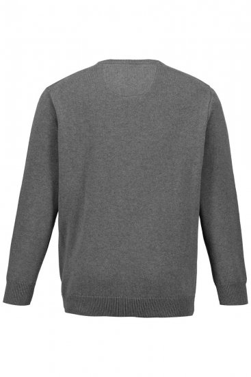 JP1880 708261 Strikkegenser med rund hals Gråmelert - Gensere og hettegensere - Store hettegensere - 2XL-14XL