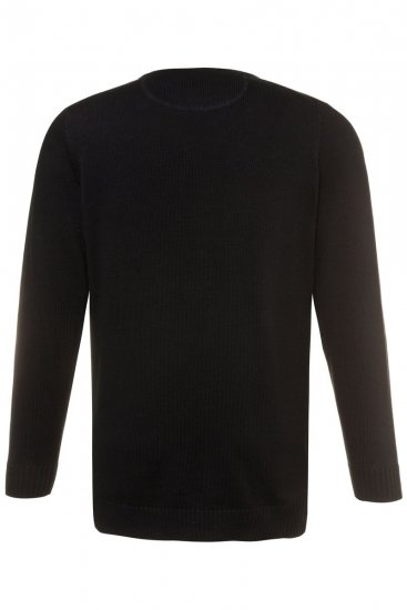 JP1880 708261 Strikkegenser med rund hals Svart - Gensere og hettegensere - Store hettegensere - 2XL-14XL