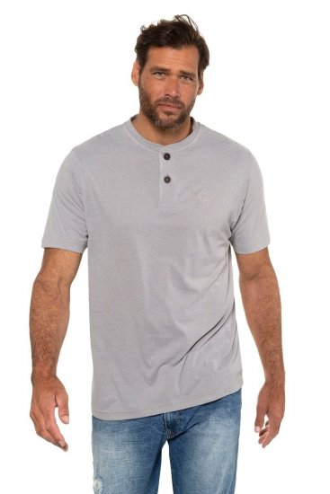 JP1880 708420 Henley t-skjorte 2-pakning Gråmelert - T-skjorter - Store T-skjorter - 2XL-14XL