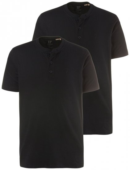 JP1880 708420 Henley t-skjorte 2-pakning Svart - T-skjorter - Store T-skjorter - 2XL-14XL