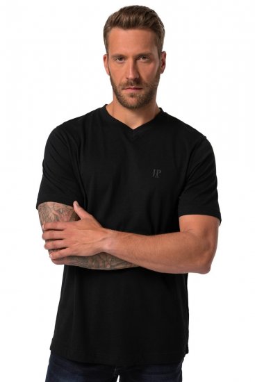 JP1880 711318 T-skjorte med V-hals 2-pakning Svart - T-skjorter - Store T-skjorter - 2XL-14XL