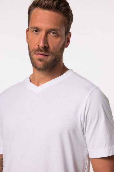 JP1880 711318 T-skjorte med V-hals 2-pakning Hvit - T-skjorter - Store T-skjorter - 2XL-14XL