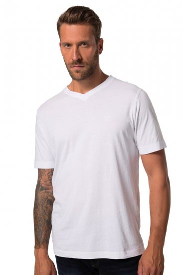 JP1880 711318 T-skjorte med V-hals 2-pakning Hvit - T-skjorter - Store T-skjorter - 2XL-14XL