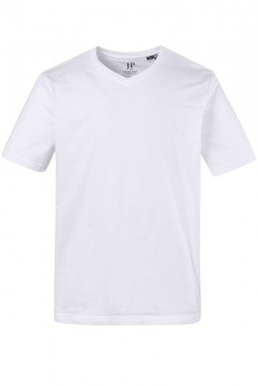 JP1880 711318 T-skjorte med V-hals 2-pakning Hvit - T-skjorter - Store T-skjorter - 2XL-14XL