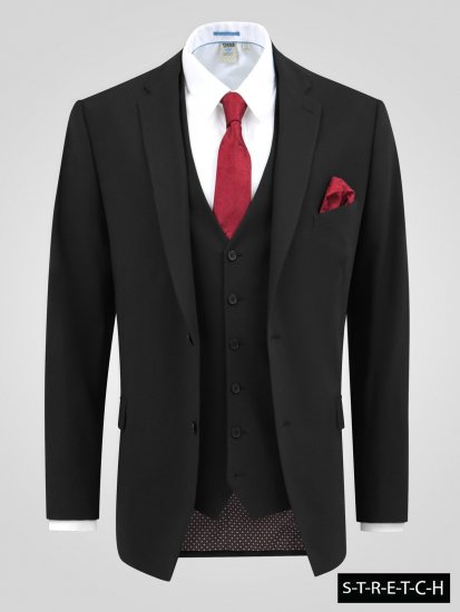 D555 Ted 4 Way Stretch Tailored Suit Jacket Svart - Dresser og blazere - Dresser i store størrelser