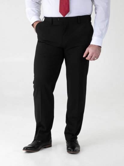 D555 Ted 4 Way Stretch Tailored Trouser Svart - Dresser og blazere - Dresser i store størrelser