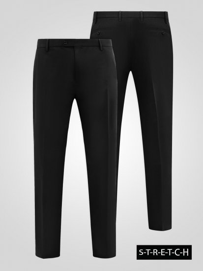 D555 Ted 4 Way Stretch Tailored Trouser Svart - Dresser og blazere - Dresser i store størrelser