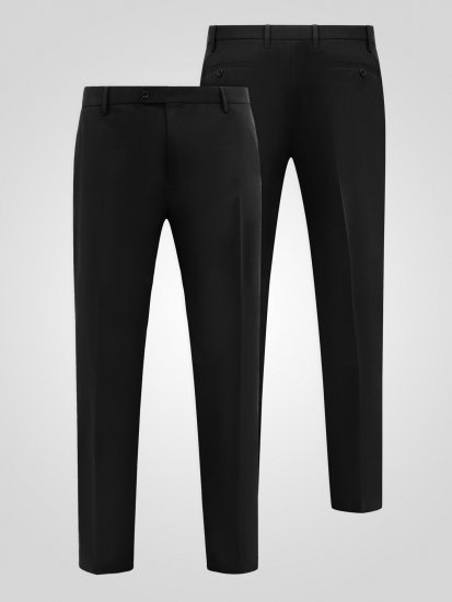 D555 Ted 4 Way Stretch Tailored Trouser Svart - Dresser og blazere - Dresser i store størrelser