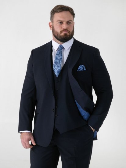 D555 Ted 4 Way Stretch Tailored Suit Jacket Mørkeblå - Dresser og blazere - Dresser i store størrelser