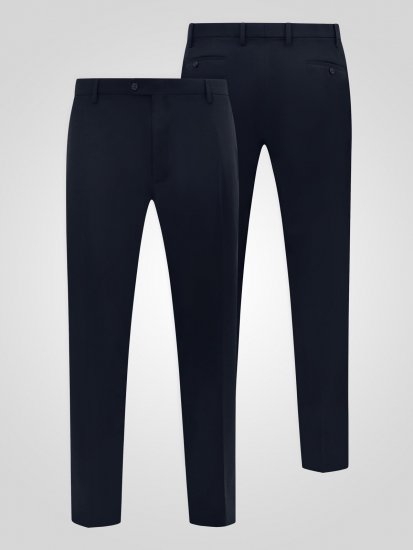 D555 Ted 4 Way Stretch Tailored Trouser Mørkeblå - Dresser og blazere - Dresser i store størrelser