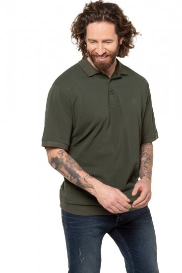 JP1880 712617 Pikéskjorte med magepasning Mørk oliven - Polo- & piqueskjorter - Poloskjorte i store størrelser - 2XL-8XL