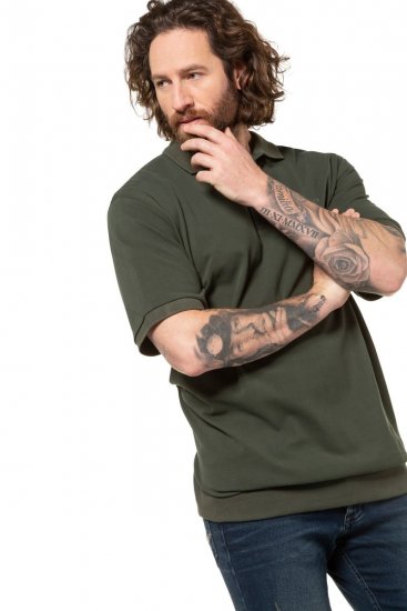 JP1880 712617 Pikéskjorte med magepasning Mørk oliven - Polo- & piqueskjorter - Poloskjorte i store størrelser - 2XL-8XL