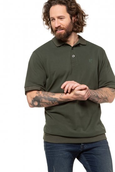 JP1880 712617 Pikéskjorte med magepasning Mørk oliven - Polo- & piqueskjorter - Poloskjorte i store størrelser - 2XL-8XL