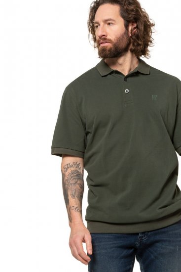 JP1880 712617 Pikéskjorte med magepasning Mørk oliven - Polo- & piqueskjorter - Poloskjorte i store størrelser - 2XL-8XL