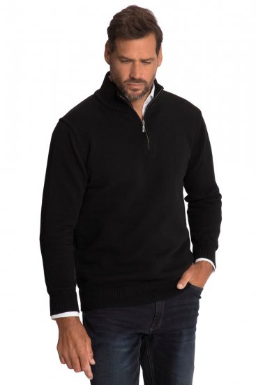 JP1880 716842 Halfzip strikkegenser Svart - Gensere og hettegensere - Store hettegensere - 2XL-14XL