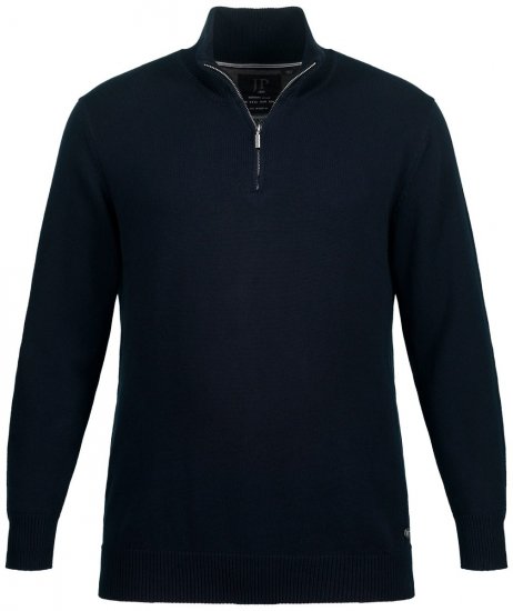JP1880 716842 Halfzip strikkegenser Mørkeblå - Gensere og hettegensere - Store hettegensere - 2XL-14XL
