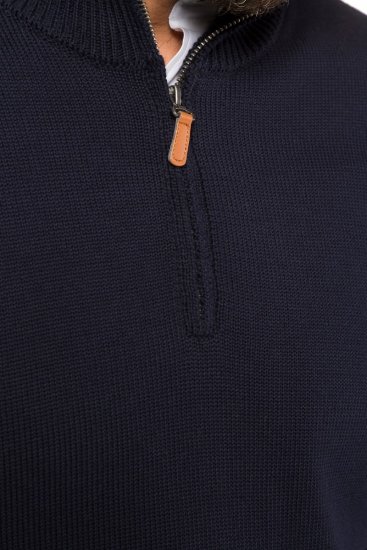 JP1880 716842 Halfzip strikkegenser Mørkeblå - Gensere og hettegensere - Store hettegensere - 2XL-14XL