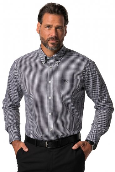 JP1880 722859 Langermet rutete skjorte Svart - Skjorter - Store skjorter - 2XL-8XL