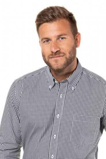 JP1880 722859 Langermet rutete skjorte Svart - Skjorter - Store skjorter - 2XL-8XL