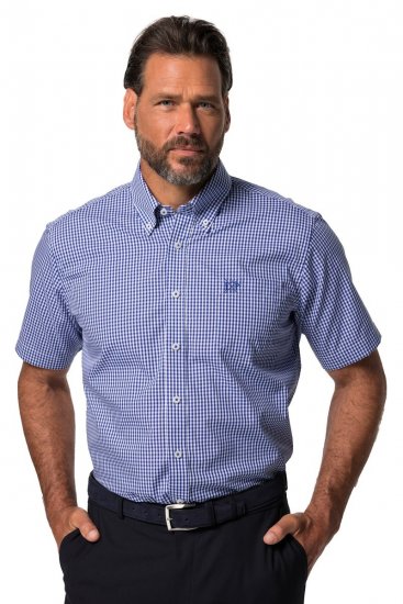 JP1880 722860 Kortermet rutete skjorte Lyseblå - Skjorter - Store skjorter - 2XL-8XL