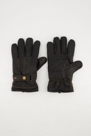 JP1880 Gloves Leather Warm Lining Black - Hansker - 