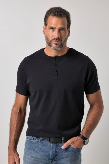 JP1880 726695 Henley t-skjorte Svart TALL - TALL T-skjorter - Ekstra Lange T-skjorter