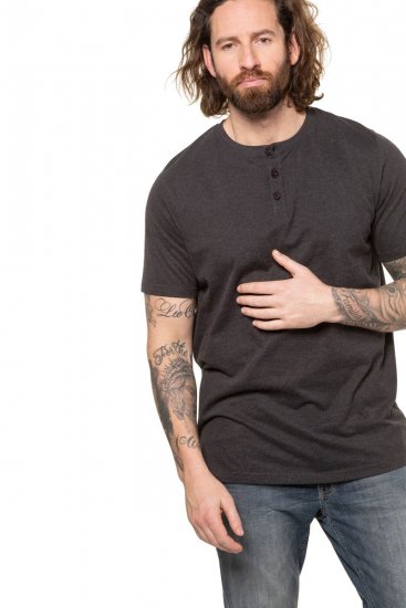 JP1880 726695 Henley t-skjorte Koksgrå - T-skjorter - Store T-skjorter - 2XL-14XL