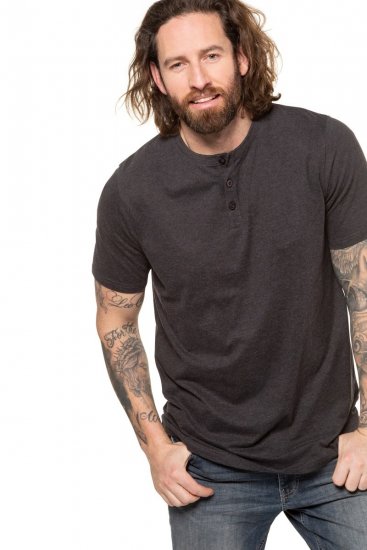 JP1880 726695 Henley t-skjorte Koksgrå - T-skjorter - Store T-skjorter - 2XL-14XL