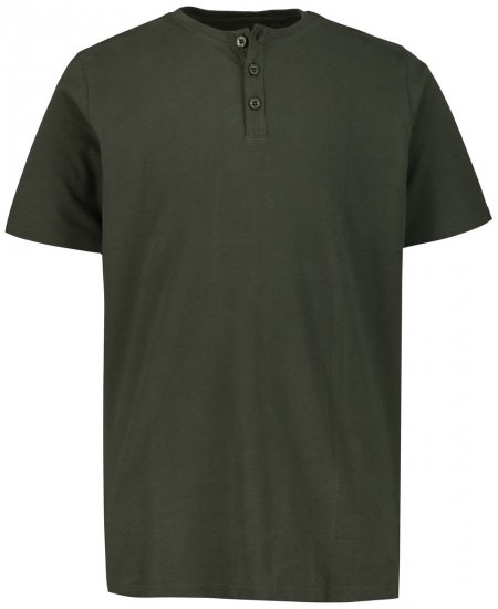 JP1880 726695 Henley t-skjorte Mørk oliven - T-skjorter - Store T-skjorter - 2XL-14XL