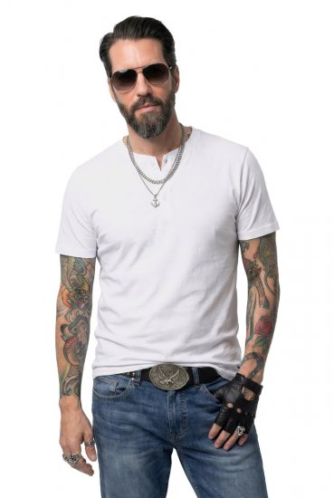 JP1880 726695 Henley t-skjorte Hvit - T-skjorter - Store T-skjorter - 2XL-14XL