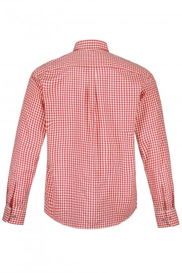 JP1880 Modern Fit Button-Down Collar Long Sleeve Check Shirt Light Red - Skjorter - Store skjorter - 2XL-8XL