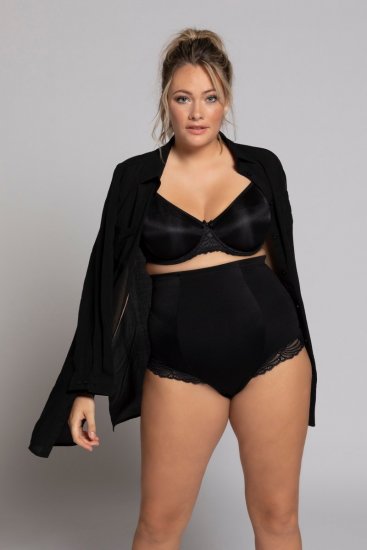 Ulla Popken 781632 Formende truser med høyt liv Svart - Shapewear - 