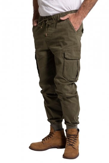 JP1880 782635 Cargobukse med benlommer Olivengrønn - Jeans og bukser - Store Bukser og Store Jeans