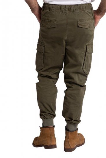 JP1880 782635 Cargobukse med benlommer Olivengrønn - Jeans og bukser - Store Bukser og Store Jeans