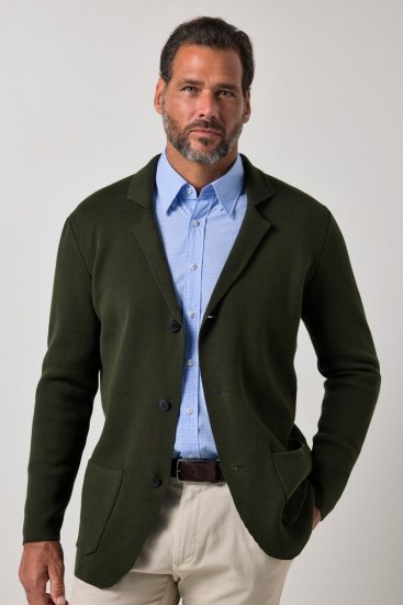 JP1880 Milano Flexnamic Strikket blazer Mørk oliven - Dresser og blazere - Dresser i store størrelser