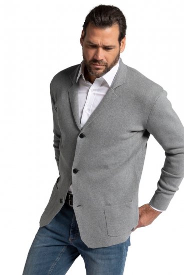 JP1880 Milano Flexnamic Strikket blazer Gråmelert - Dresser og blazere - Dresser i store størrelser