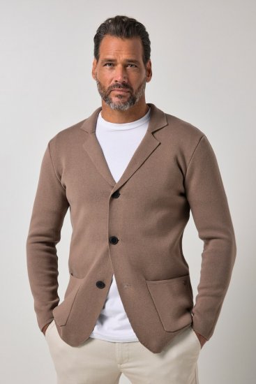 JP1880 Milano Flexnamic Strikket blazer Nøttebrun - Dresser og blazere - Dresser i store størrelser