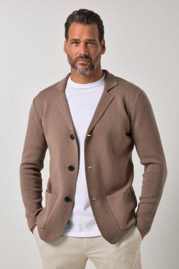 JP1880 Milano Flexnamic Strikket blazer Nøttebrun - Dresser og blazere - Dresser i store størrelser