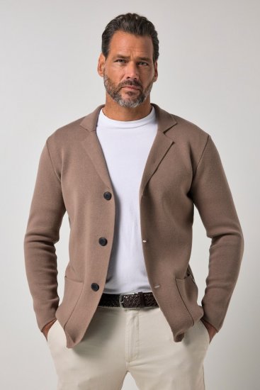 JP1880 Milano Flexnamic Strikket blazer Nøttebrun - Dresser og blazere - Dresser i store størrelser