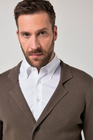 JP1880 Milano Flexnamic Strikket blazer Khakibrun - Dresser og blazere - Dresser i store størrelser