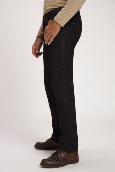 JP1880 Leather Pants Regular Fit Buffalo Nubuck Black - Jeans og bukser - Store Bukser og Store Jeans