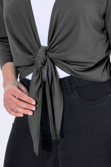 Ulla Popken 794514 Jerseybolero med knyting Antrasitt - Boleroer - 