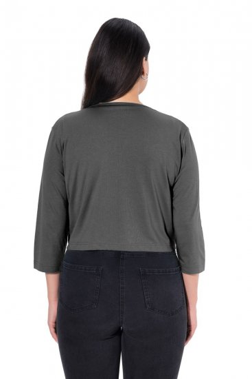 Ulla Popken 794514 Jerseybolero med knyting Antrasitt - Boleroer - 
