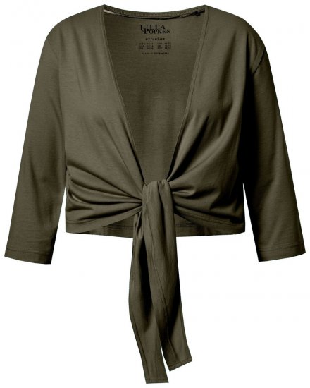 Ulla Popken 794514 Jerseybolero med knyting Mørkegrønn - Boleroer - 