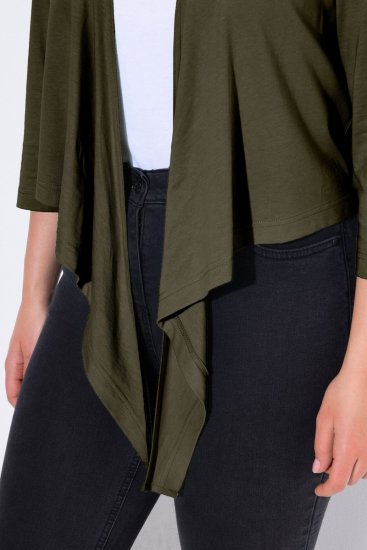 Ulla Popken 794514 Jerseybolero med knyting Mørkegrønn - Boleroer - 
