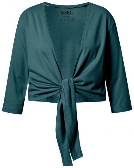 Ulla Popken 794514 Jerseybolero med knyting Petrol - Boleroer - 