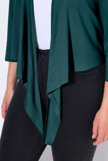 Ulla Popken 794514 Jerseybolero med knyting Petrol - Boleroer - 